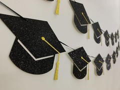 Graduation Decorations Class of 2026 Party Supplies Banner Caps Gold Black