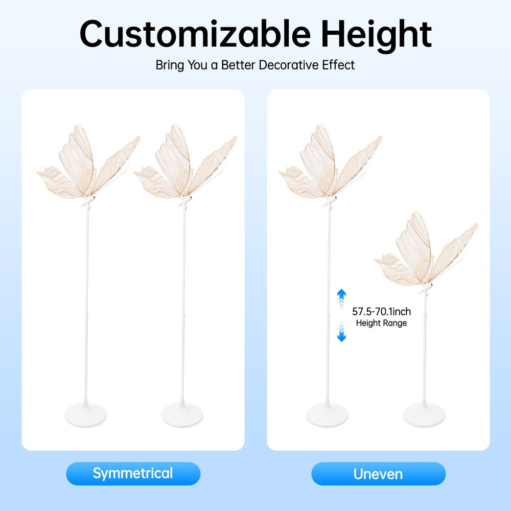 Wedding Butterfly Floor Lamp,2PCSCreative Butterfly Ceiling Lights Decoration,