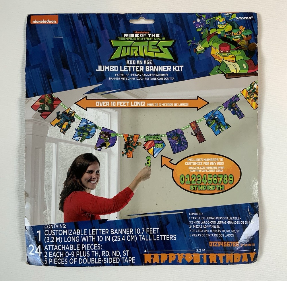 TMNT Teenage Mutant Ninja Turtles Party Decor Banner Jumbo Letter Kit