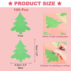 100 Pcs Christmas Tree Cutouts, 3.3 x 3.9 Inch Christmas Tree Shaped Paper Ca…