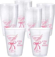 24 Pack a Tini Bit Older Cups 16 Oz Plastic Martini Birthday Cups Martini Bow Pa