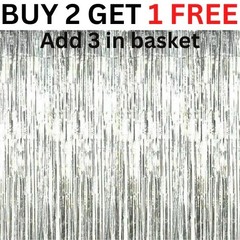 2M-3M FOIL FRINGE TINSEL BACKDROP CURTAIN DOOR WEDDING BIRTHDAY PARTY DECORATION