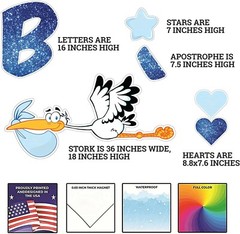 VictoryStore Jumbo It’s A Boy Garage Magnet Decoration Set, Gender Reveal…
