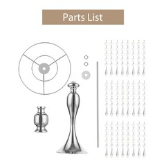 Sziqiqi Floral Riser Silver Tall Flower Stand Crystal Beads For Event Party