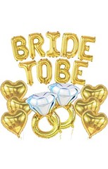 Gold Bride To Be Balloons Set – Pack of 17 | Bachelorette Party Decorations |