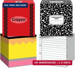 4 Pcs Back to School Balloon Box Decoration Sets Include Pencil Crayon Notebook