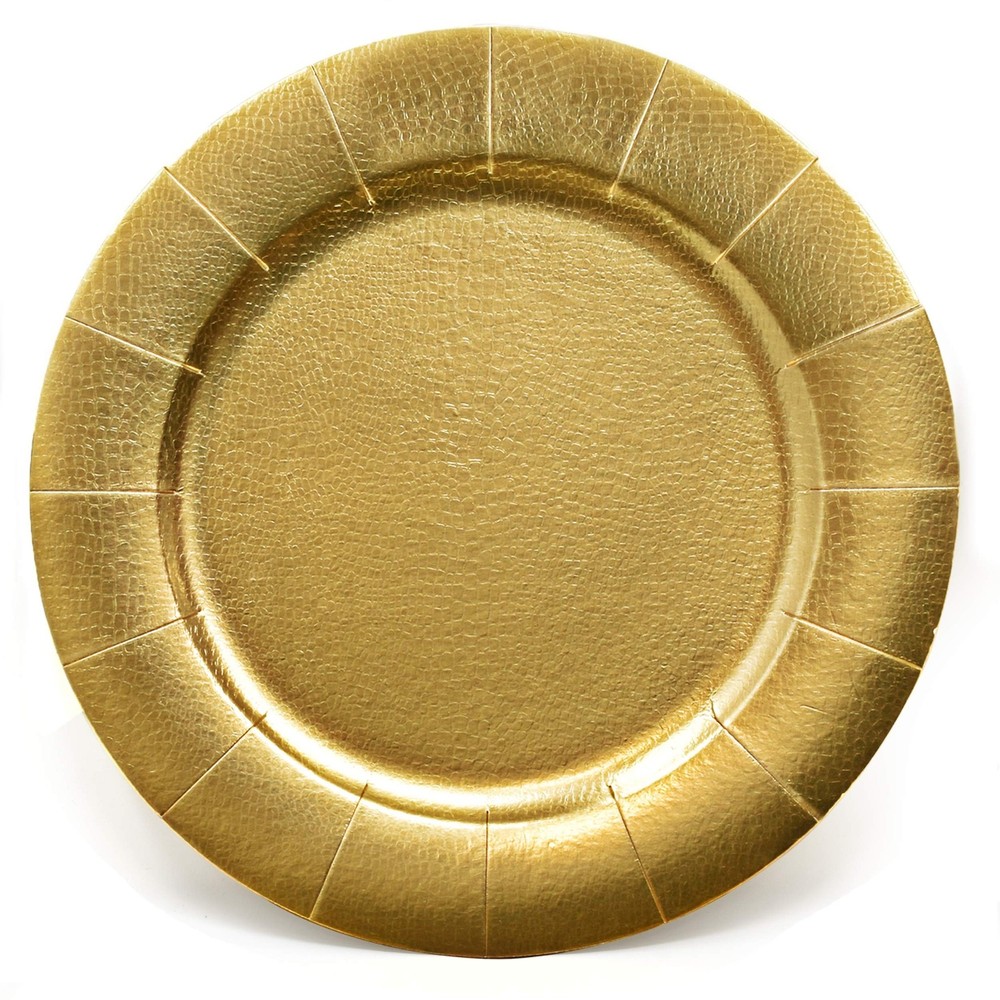 Gift Boutique 24 Disposable Gold Round Charger Plates 13 Dinner Table Serving…