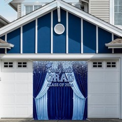 Large Class of 2026 Graduation Backdrop 5.9×6.6ft Blue Congrats Grad Photo Props