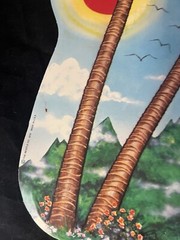Beistle Co Tropical Palm Tree Die Cut Paper Decoration Vintage Luau 1979 19.75”