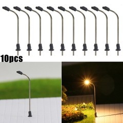 10pcs Z Scale Model Train Lamps Railroad Lamp Posts Led Street Building Light