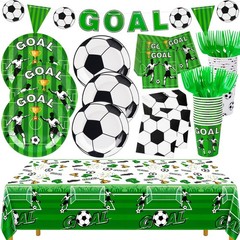 World Cup Soccer Party Decorations – 123PCS Set for 24, Plates, Napkins, Banner
