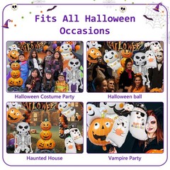 Halloween Foil Balloon Party Decoration Set with Pumpkin Skeleton White Ghost