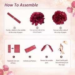 Burgundy Birthday Party Decorations with Happy Birthday Banner Tissue Tassels