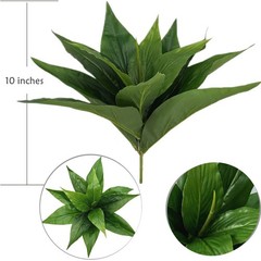 Artificial Agave Fake Plant, 10 Inches Faux Shrubs Grass/ Green/ 2 Pcs