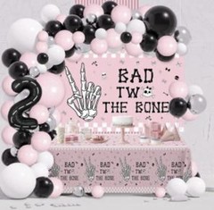 Bad Two The Bone Birthday Decorations, Balloons Tablecloth And Backdrop