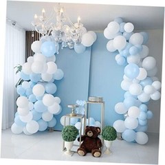 Blue and White Balloons, Light Blue White Balloon Garland Arch Kit, 84 Pack