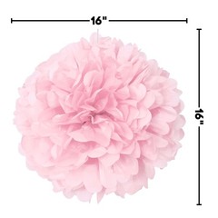 Lovely Pink Solid Hanging Tissue Pom Poms,16″, Elegant & Versatile Decor – Pe…
