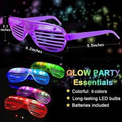 112 Pcs Mardi Gras Glow in The Dark Party Supplies 2024, Glow Sticks Bulk LED…
