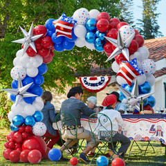 Patriotic Balloon Garland Arch Kit for Graduation and 4th of July Celebrations