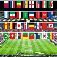 50FT Long 32 Nations XL World Flags Fabric Flag Party Bunting