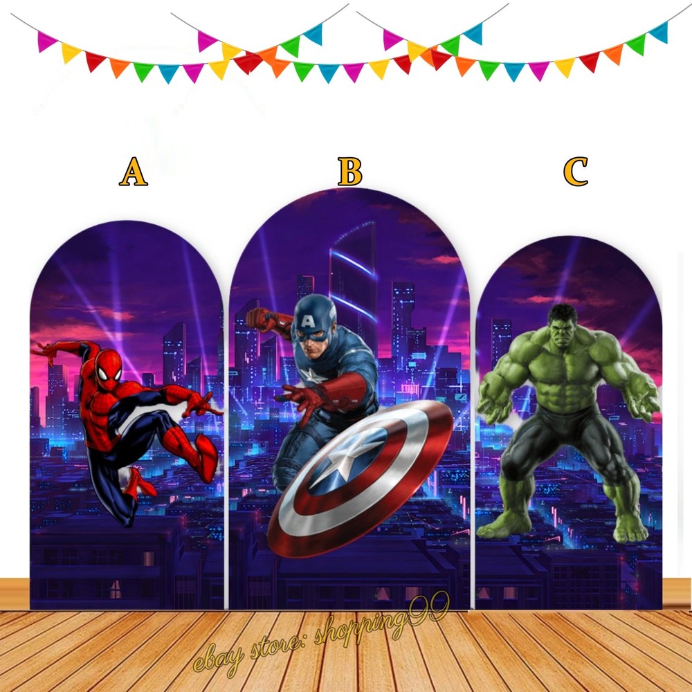 Arch Backdrop Avengers Superhero Spider Man Hulk Birthday Party Decorations Prop