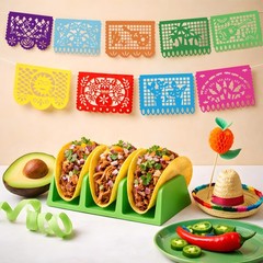 OHOME Cinco De Mayo Decorations – Papel Picado Banner Streams | Mexican Theme Bi
