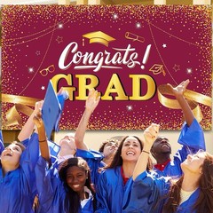 Fabric Background for Graduation Party Supplies 72.8 x 43.3 Inch Royal Blue