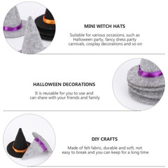 10pcs Mini Felt Witch Hats Handmade Wine Bottle Decor for DIY Hair Accessories