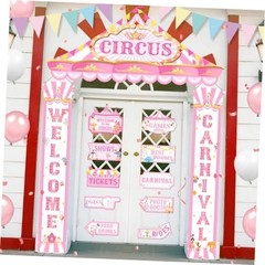 Carnival Circus Porch Banner Decorations Circus Party Awning Hanging Banner