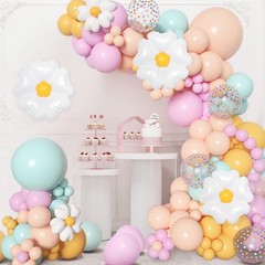 168Pcs Daisy Balloon Arch Garland Kit, Pastel Blue Orange Yellow Purple Confe…