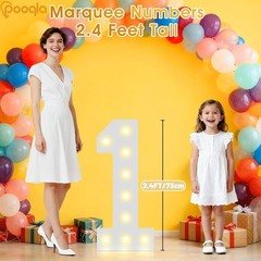Illuminated Number 30 Party Decoration 2.4 Feet Glam Style with LED Lights