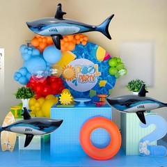 4PCS Inflatable Shark Pool Balloon, 33 Inch Shark Party Decorations for Pool …