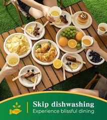 100% Compostable Paper Plates, 10 Inch, 125 Count, Biodegradable Bagasse Plat…
