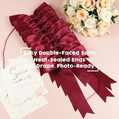 Sherry Bow Garland Banner 1 String 9 PCS, Pre-Strung Satin Ribbon Bow Ornamen…