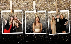 7x5ft Black and Gold Glitter Backdrop Happy New Year Eve Banner Decorations 2026