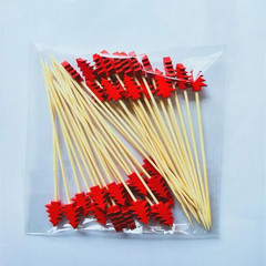 50PCS Christmas Fruit Picks Bamboo Cocktail Sticks Party Decorations