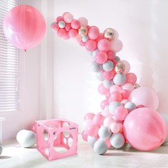 Plastic Balloon Sizer Box Cube, Pink Collapsible Balloon Size Measurement Too…