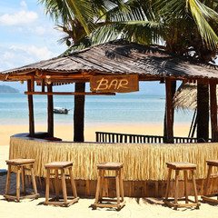Hawaiian Luau Grass Table Skirt Fringe Tiki Bar Decorations Tropical Raffia Gras