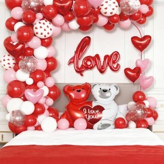 114x BEAR LOVE HEART SHAPE BALLOONS Wedding Party Romantic Baloon Birthday Decor