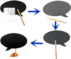Photo Booth Props Kit,Writable Black Paper Card Board Photographing Props for We