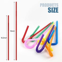 100 PCS 0.23 inches in Diameter 13inch Extra Long Straws Flexible Plastic, Co…