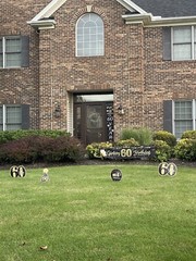 Happy 60th Birthday Party Yard Sign Set Black Gold 60 Birthday Banner Lot (N452)