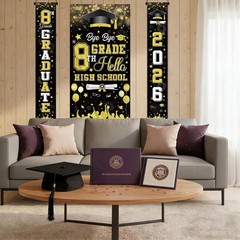 8Th Grade Graduation Decorations 2026, 4Pcs Bye Bye 8Th Grade Hello High School