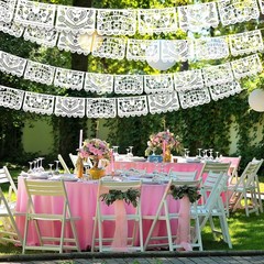 6 Pcs Papel Picado Mexican Wedding Decor – 118 Inches for Festive Celebrations