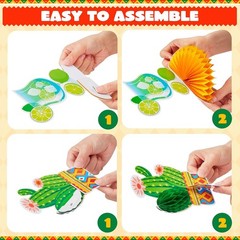 12 Pcs Cinco De Mayo Fiesta Honeycomb Centerpiece Taco Mexican Party Table Decor