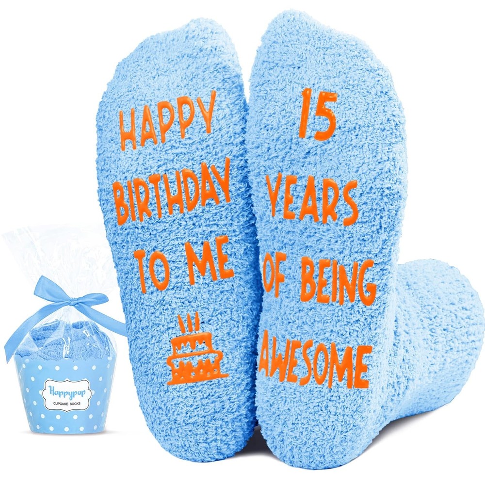 15th Birthday Gift Socks, Teens Age 15, Boys Girls, Funny Present Ideas, Novelty
