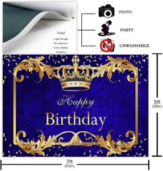 7x5ft Prince Birthday Banner – Elegant Decoration for Joyful Celebrations