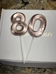 Bella Meri Happy 80th Birthday Set, Tiara,candles, Sash, Birthday Decor For Cake