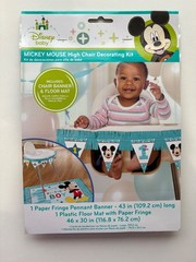 Disney Mickey Mouse 1st Birthday High Chair Kit, Banner Kit, Garland, Tablecloth