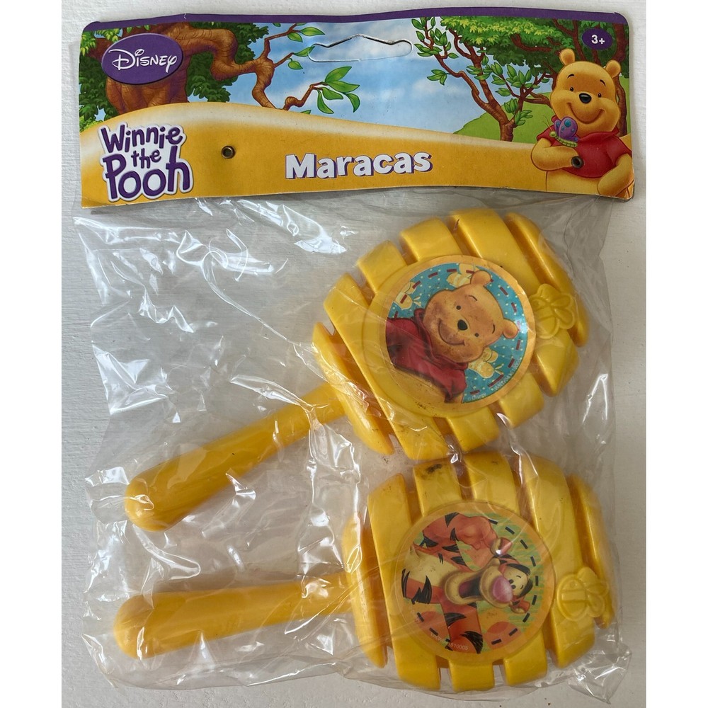 Disney Winnie The Pooh Maracas 2 Piece Set Yellow What Kids Want Toy Party New